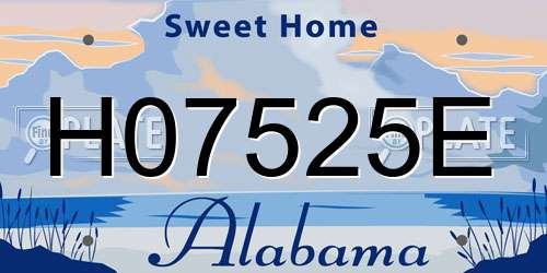 H07525E Alabama License Plate