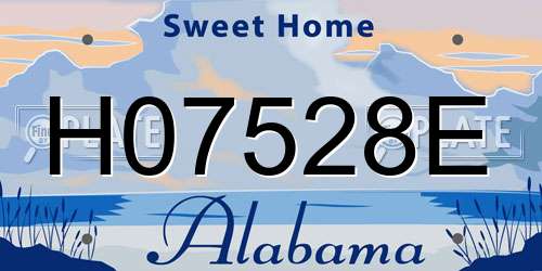H07528E Alabama License Plate