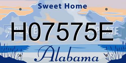 H07575E Alabama License Plate