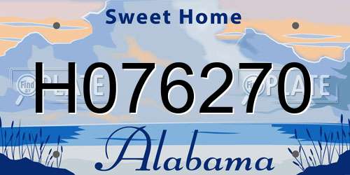 H076270 Alabama License Plate