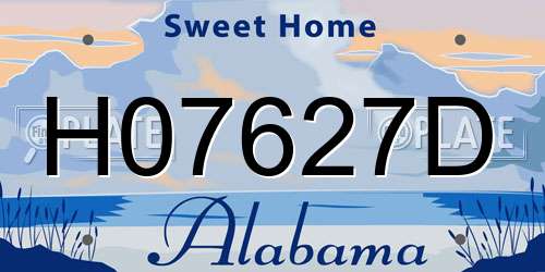 H07627D Alabama License Plate