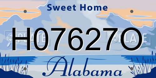 H07627O Alabama License Plate