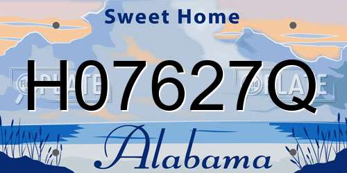 H07627Q Alabama License Plate