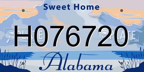H076720 Alabama License Plate