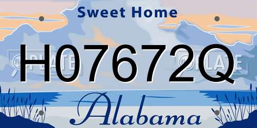 H07672Q Alabama License Plate