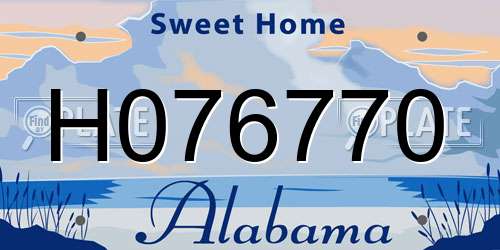 H076770 Alabama License Plate