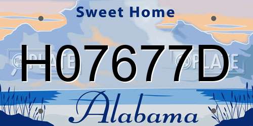 H07677D Alabama License Plate