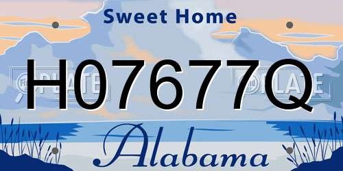 H07677Q Alabama License Plate