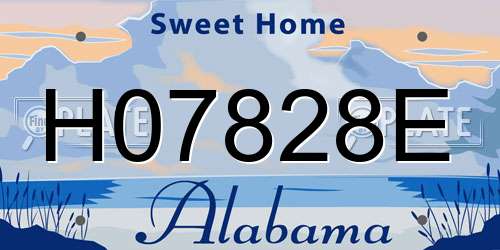 H07828E Alabama License Plate