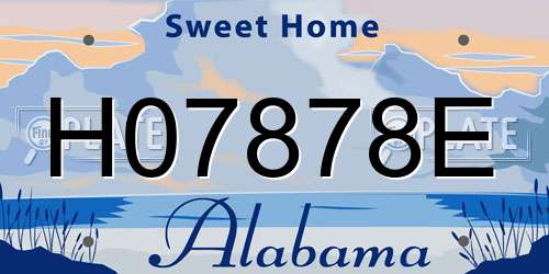H07878E Alabama License Plate