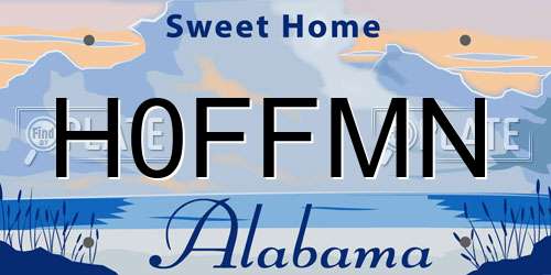 H0FFMN Alabama License Plate