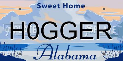 H0GGER Alabama License Plate