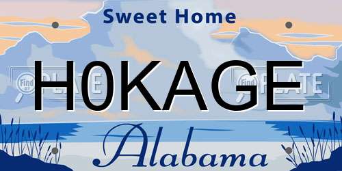 H0KAGE Alabama License Plate
