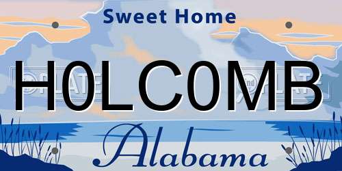 H0LC0MB Alabama License Plate