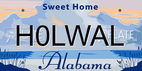 H0LWAL Alabama License Plate