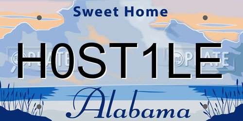 H0ST1LE Alabama License Plate