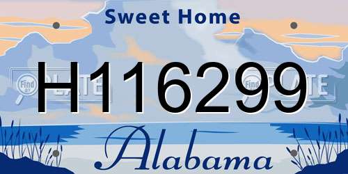 H116299 Alabama License Plate