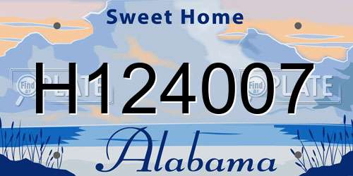 H124007 Alabama License Plate