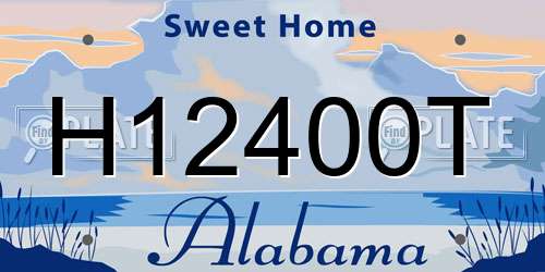 H12400T Alabama License Plate