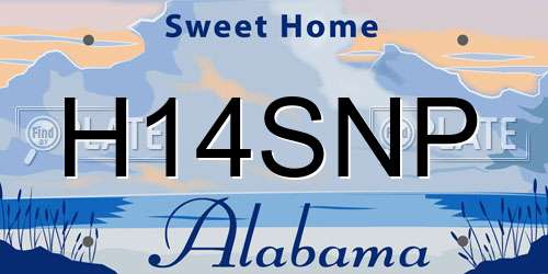 H14SNP Alabama License Plate