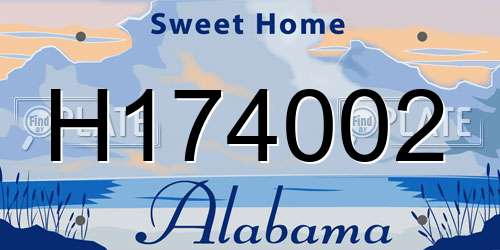 H174002 Alabama License Plate