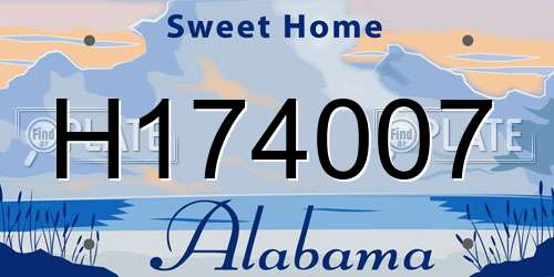 H174007 Alabama License Plate