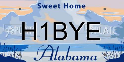 H1BYE Alabama License Plate