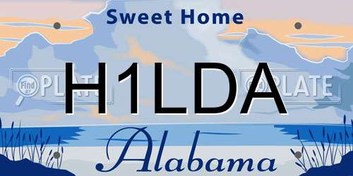 H1LDA Alabama License Plate