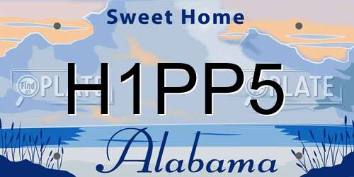 H1PP5 Alabama License Plate