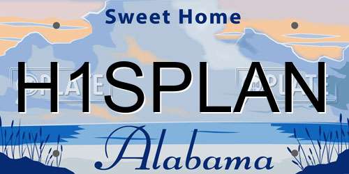 H1SPLAN Alabama License Plate
