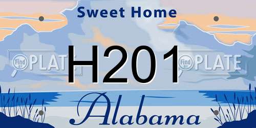 H201 Alabama License Plate
