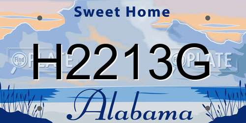 H2213G Alabama License Plate