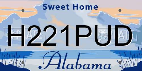 H221PUD Alabama License Plate