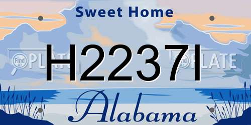 H2237I Alabama License Plate