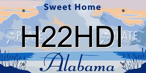 H22HDI Alabama License Plate