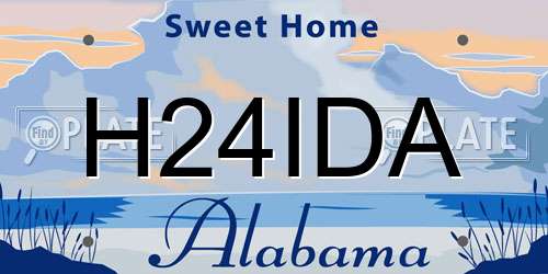 H24IDA Alabama License Plate