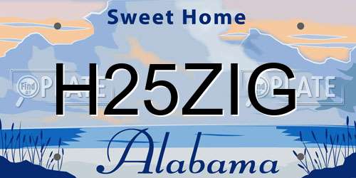 H25ZIG Alabama License Plate