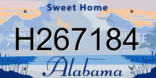 H267184 Alabama License Plate