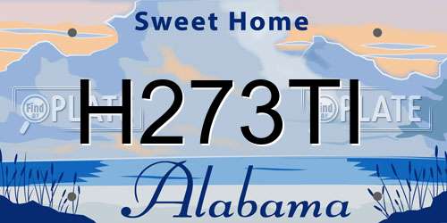 H273TI Alabama License Plate