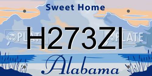 H273ZI Alabama License Plate