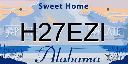 H27EZI Alabama License Plate