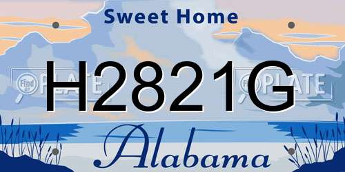 H2821G Alabama License Plate