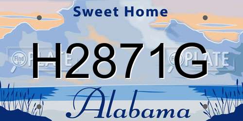 H2871G Alabama License Plate