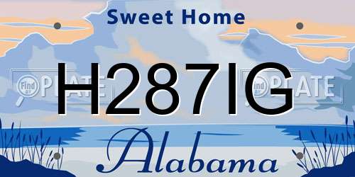 H287IG Alabama License Plate