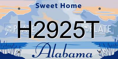 H2925T Alabama License Plate