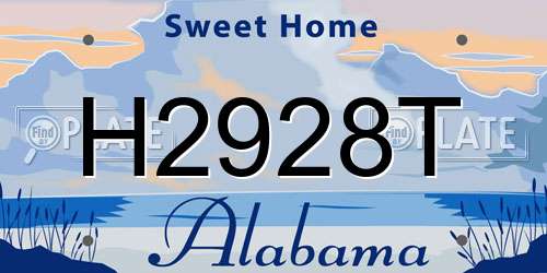 H2928T Alabama License Plate