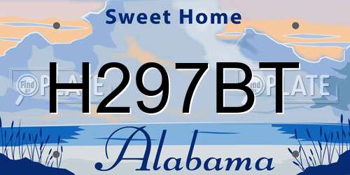 H297BT Alabama License Plate