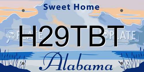 H29TBT Alabama License Plate
