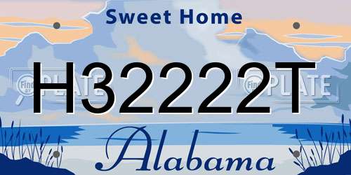 H32222T Alabama License Plate