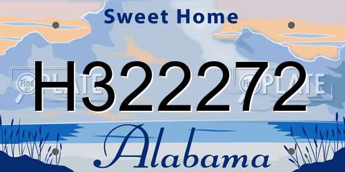 H322272 Alabama License Plate